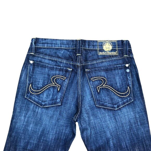 ROCK & Republic Embroidered Jeans Size 33 Blue - Picture 2 of 7